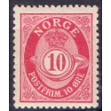 Norge. 1893-98. 10 Øre, karmin tk. 14½x13½, AFA nr. 56Ba ** Postfrisk ubrugt stemplet st.