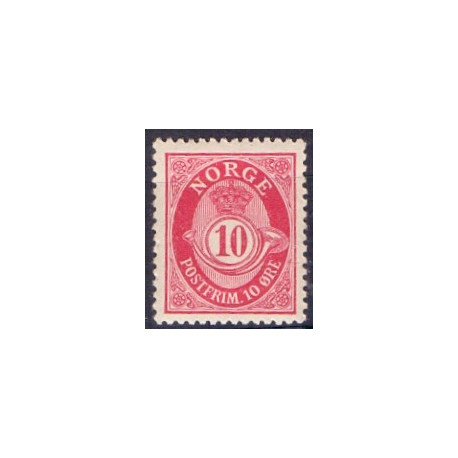 Norge. 1893-98. 10 Øre, karmin tk. 14½x13½, AFA nr. 56Ba ** Postfrisk ubrugt stemplet st.