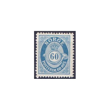 Norge. 1893-98. 60 Øre, tk. 14½x13½, AFA nr. 61B **  Postfrisk ubrugt stemplet st.