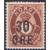 Norge. 1906. 30 Øre/7 Sk. Provisorier. AFA nr. 65 **  Postfrisk ubrugt stemplet st.