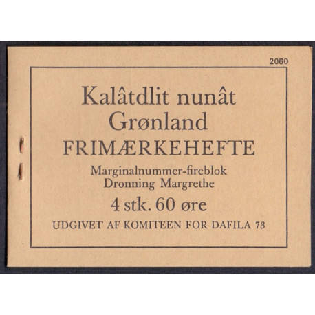 Grønland Privat frimærkehæfte "Dafila 73" PF-G9 (Oplag 100)