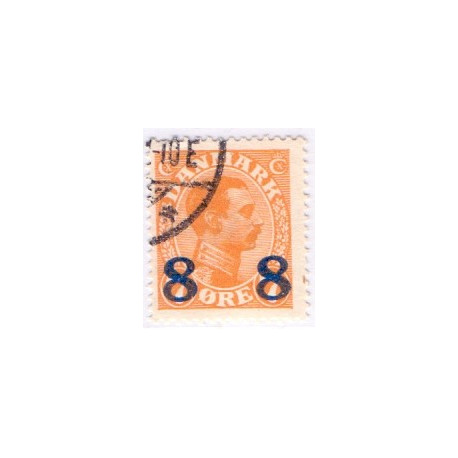 1921. Chr. X. med variant:  E sammenhængende med streg. AFA 118z stemplet
