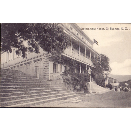 DWI. Postkort fra St. Thomas med AFA nr 36 samt julemærke 1914 lokalt