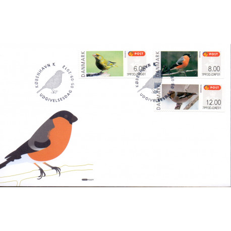 2012. Danske Fugle, FDC med komplet sæt 