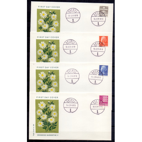1978. Suppleringsværdier, AFA nr. 652-55 på  FDC med enkeltmærke , 4-blok