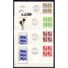 1985. Suppleringsværdier, AFA nr. 818-19, 823-24 på  FDC med enkeltmærke på  FDC med enkeltmærke , 4-blok