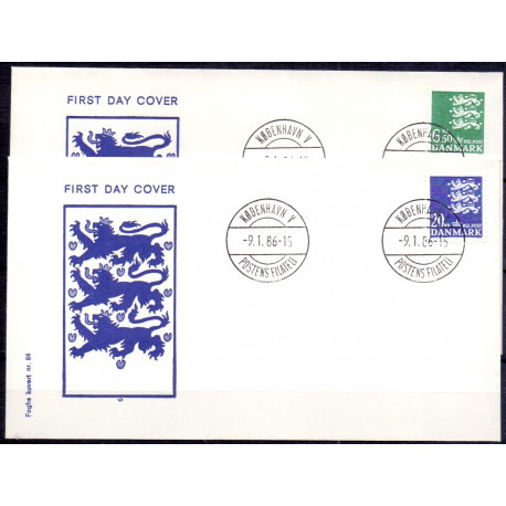 1986. Suppleringsværdier, AFA nr. 847-48 på  FDC med enkeltmærke , 4-blok