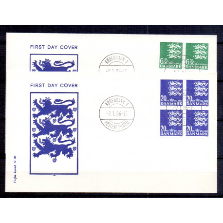 1986. Suppleringsværdier, AFA nr. 847-48 på  FDC med enkeltmærke , 4-blok