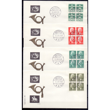 1981. Suppleringsværdier, AFA nr. 714-17 på  FDC med enkeltmærke , 4-blok