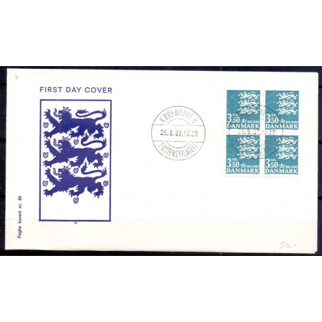 1982. Suppleringsværdier, AFA nr. 758 på  FDC med enkeltmærke , 4-blok