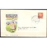 1953. Kong Frederik,Hollandshjælpen AFA nr. 344 på  FDC med enkeltmærke, 4-blok