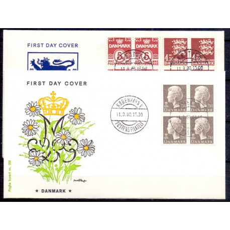 1980. Suppleringsværdier, AFA nr. 706-07 + 246F på  FDC med enkeltmærke , 4-blok