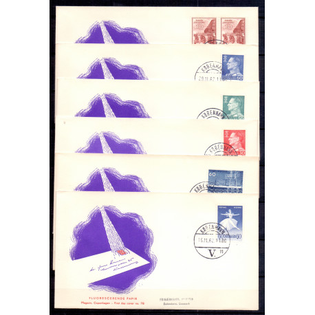 1962, FLOUR mærkerne.  udgivet 15/11/1962 og 29/11/1962  på  FDC med enkeltmærke  , 4-blok