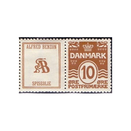 Alfred Benzon, AB.  AFA nr. 58 **    stemplet postfrisk brev