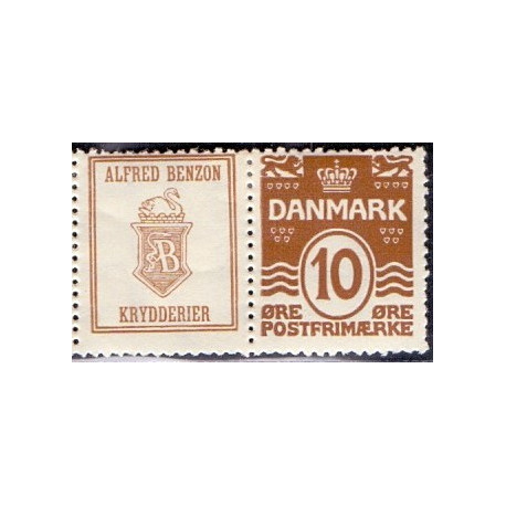 Alfred Benzon, AB. AFA nr. 56 **     stemplet postfrisk brev