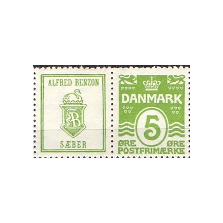Alfred Benzon, Sæber.  AFA nr. 61 **    stemplet postfrisk brev