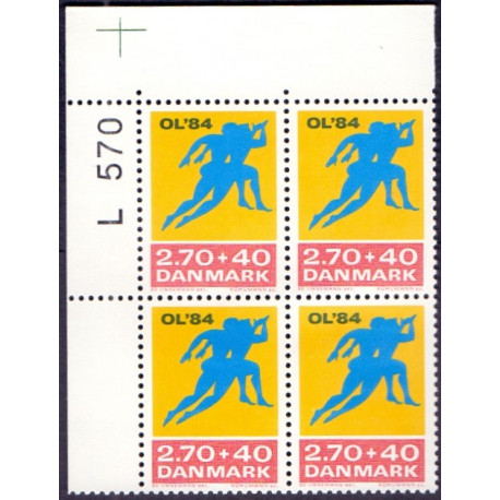 1984. Olympiske lege marginal 4-blok med varianterne AFA nr 798x, og 798y **