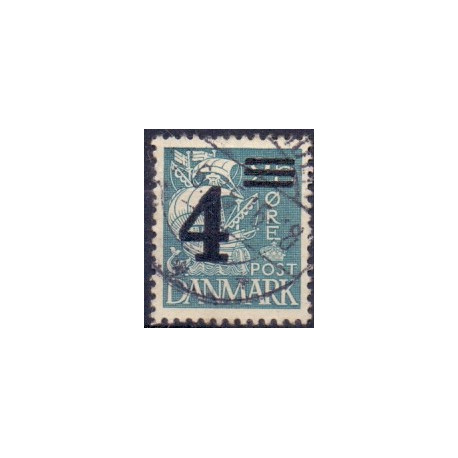 1934. Provisorier 4/25 Øre, med variant AFA nr. 221x stemplet