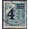 1934. Provisorier 4/25 Øre, med variant AFA nr. 221x stemplet