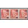 1955-56. Provisorier. 30/25 Øre. 3 stribe med variant AFA nr. 364ax postfrisk   Stemplet FDC