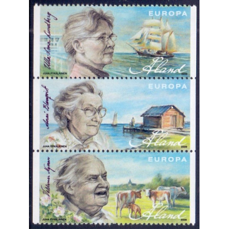 Åland. 2009. Ålandske forfattere. 3-stribe AFA nr. 306-08 **  st. 
