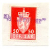 Norge. Skibsstempel "MS/Frovær" på tjenstemærke
