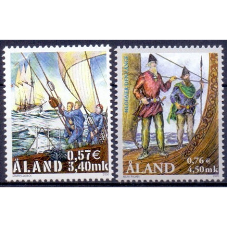 Åland. 2000. Sejlskibe. AFA nr. 177-78 **     st. 