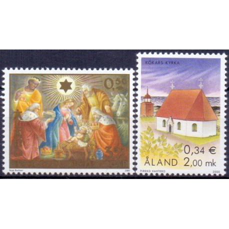 Åland. 2000. Kristendommen & St. Anne-Kirke. AFA nr. 181-82 **     st. 