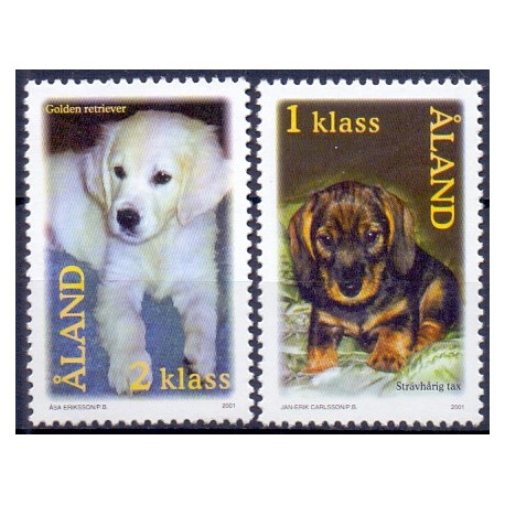 Åland. 2001. Hundehvalpe. AFA nr. 195-96 **     st. 