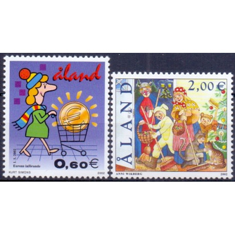 Åland. 2002.  Juletiden og Euroen´s indførsel. AFA nr. 198-99 **     st. 