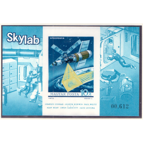 Ungarn/Hungary 1973. Skylab miniark, UTAKKET AFA nr 2844U **