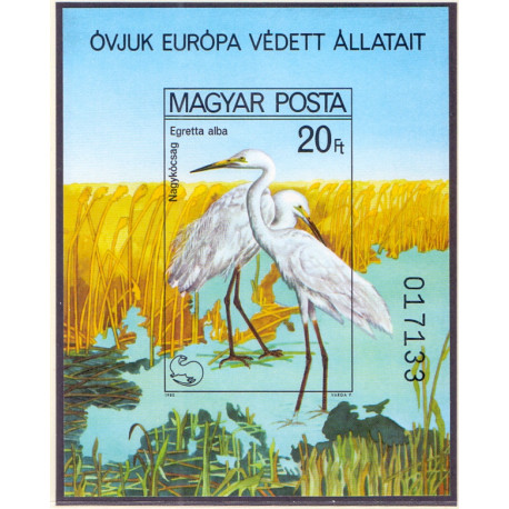 Ungarn/Hungary 1980. Fugle miniark, UTAKKET AFA nr 3356U **