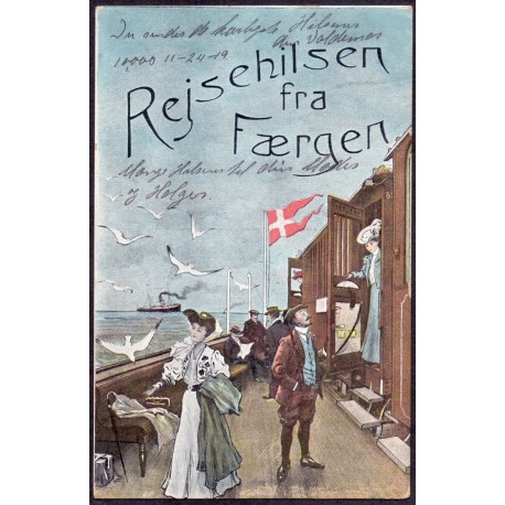 Hilsen fra. Rejsehilsen fra Færgen. brugt (Stenders)