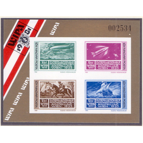 Ungarn/Hungary 1981. Røde Kors miniark, UTAKKET AFA nr 3393U **