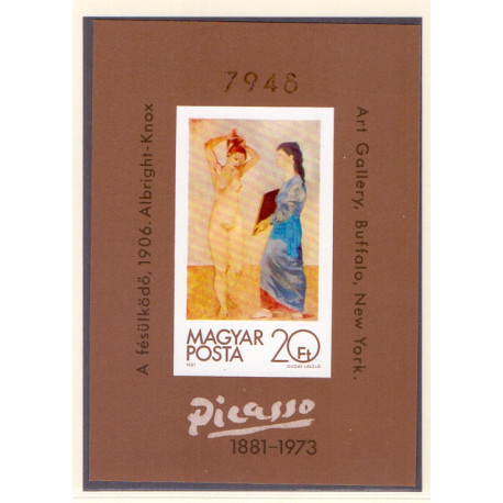 Ungarn/Hungary 1981. Picasso miniark, UTAKKET AFA nr 3414U **