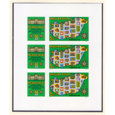 Ungarn/Hungary 1982. ARGROFILA, miniark, UTAKKET AFA nr 3465U **
