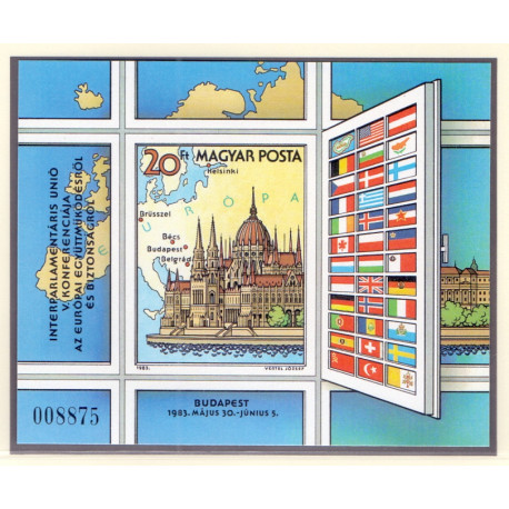 Ungarn/Hungary 1983. Interparlamentarisk, miniark, UTAKKET AFA nr 3499U **