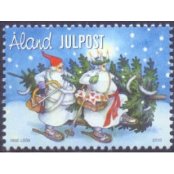 Åland. 2010. Kirkevinduer II, Naturmiljøer, og julefrimærke . AFA nr. 333-36 **    st.