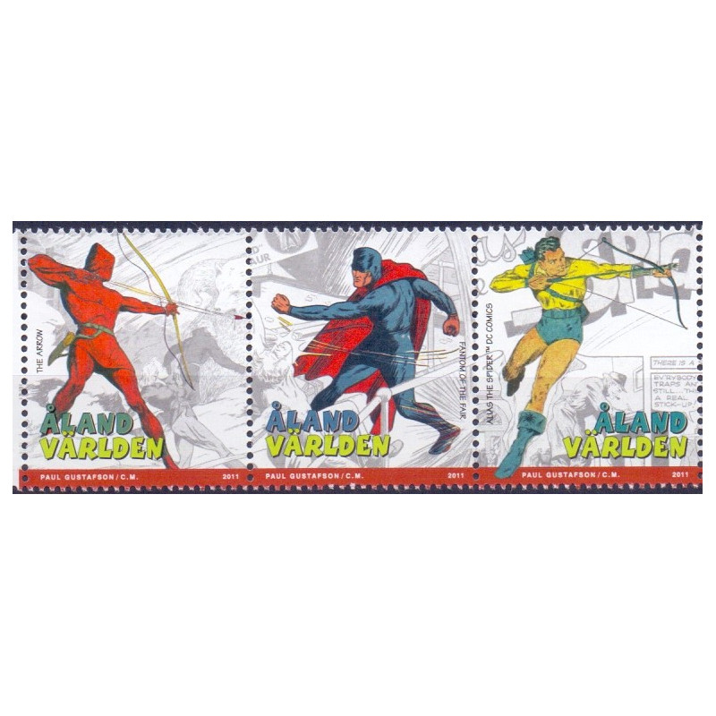 Åland. 2011. Superhelte, i sammentryk. AFA nr. 342-44 **    st.