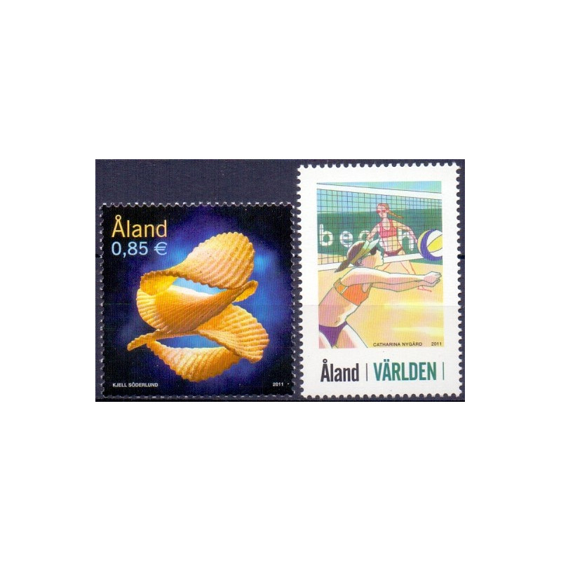 Åland. 2011. Chips, og Beachvolley. AFA nr. 348-49 **    st.