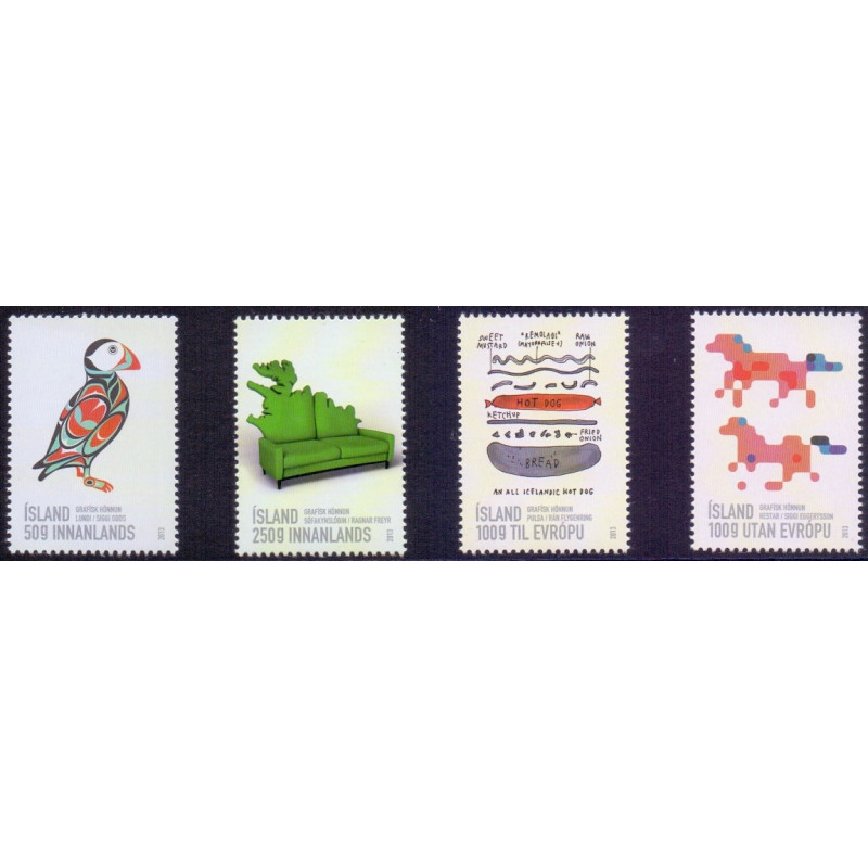 Island. 2013. Islandsk design. AFA nr. 1360-63 **     stemplet FDC
