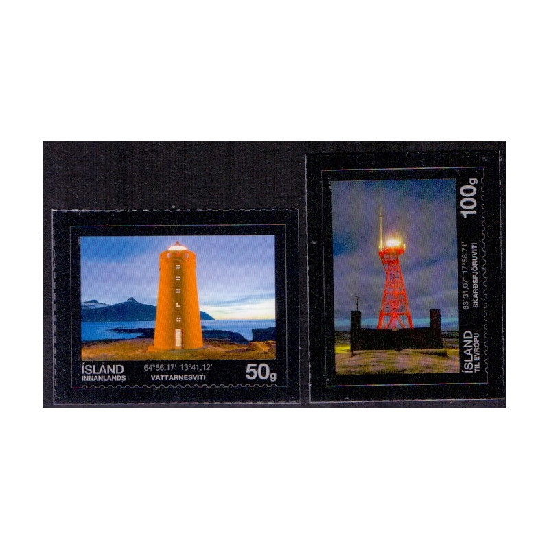 Island. 2013. Fyrtårne III. AFA nr. 1380-81 **     stemplet FDC