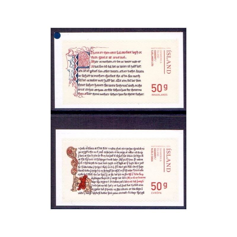Island. 2014. Håndskrifter. AFA nr. 1418-19 **    stemplet FDC