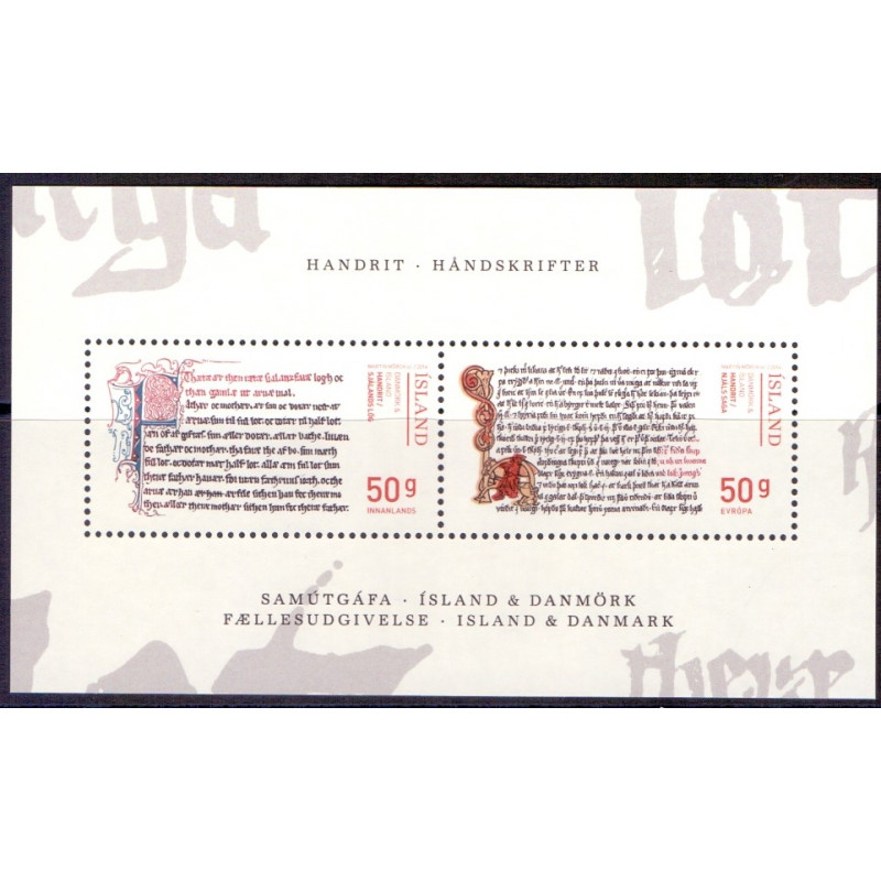 Island. 2014. Håndskrifter,miniark. AFA nr. 1420 **    stemplet FDC