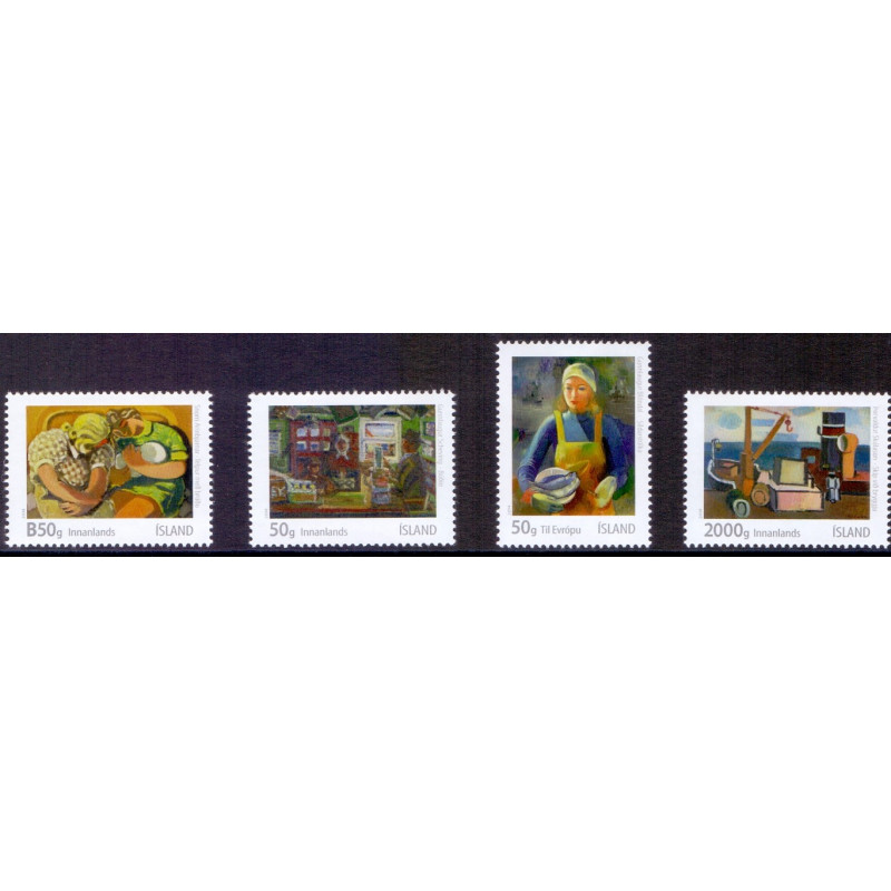 Island. 2014. Islandsk billedkunst V. AFA nr. 1424-27 **    stemplet FDC