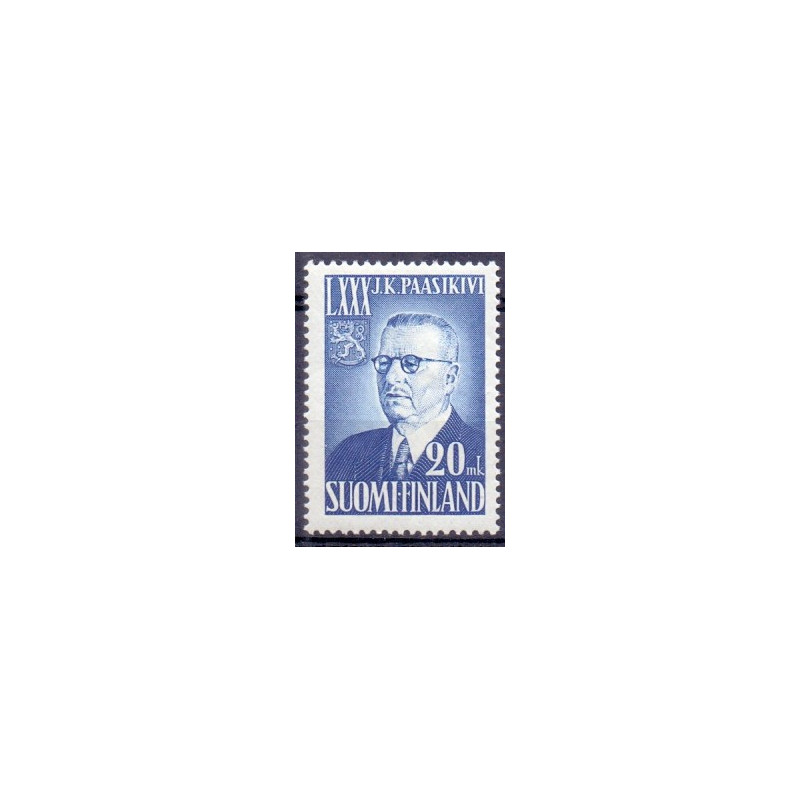 Finland. 1950. Præs. Paasikvis. AFA nr. 398 **, postfrisk stemplet FDC