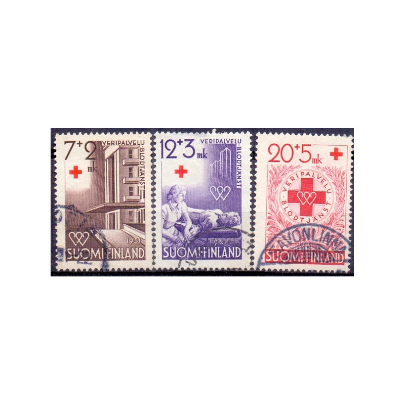 Finland. 1951. Sygepleje. AFA nr. 399-401 **, postfrisk stemplet FDC
