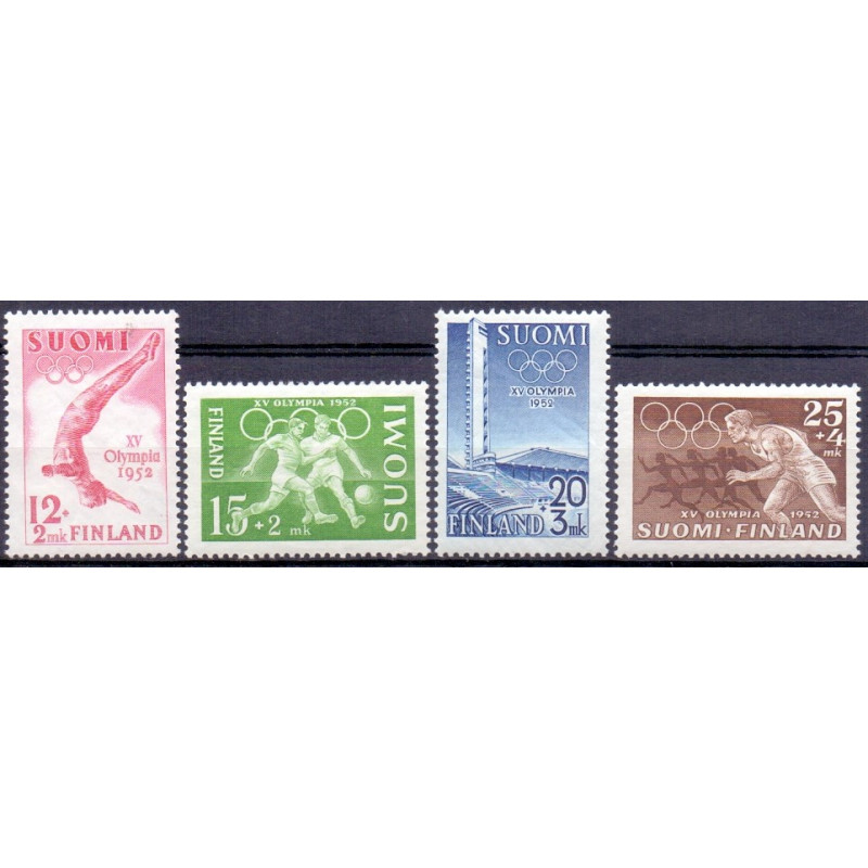 Finland. 1951-52. Olympiaden i Helsingfors. AFA nr. 406-09 **, postfrisk stemplet FDC