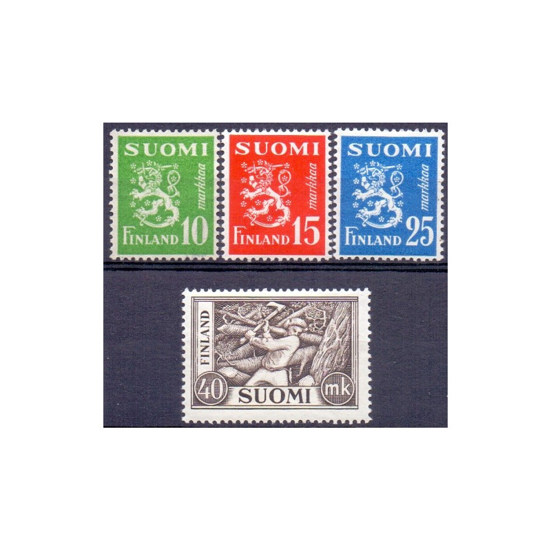 Finland. 1952. Farveændringer. AFA nr. 410-13 **, postfrisk stemplet FDC
