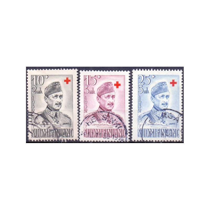 Finland. 1952. Røde Kors. AFA nr. 414-16 **, postfrisk stemplet FDC